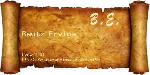 Bautz Ervina névjegykártya